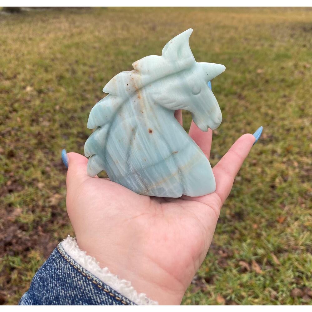 Unicorn Caribbean Calcite Statue